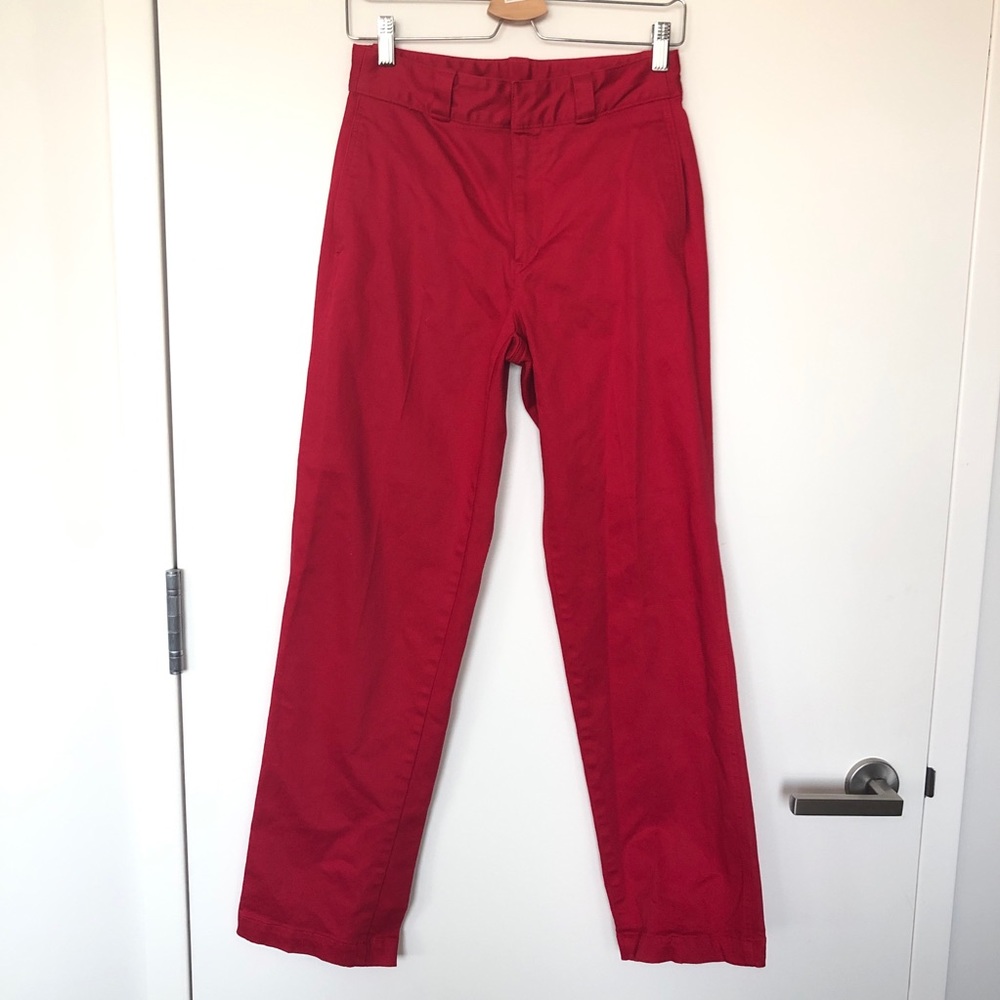 Uniqlo U red straight leg pants, size 4